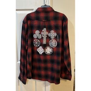 Woolrich Flannel Long Sleeve Sz XL NWT Red Plaid Design On Back